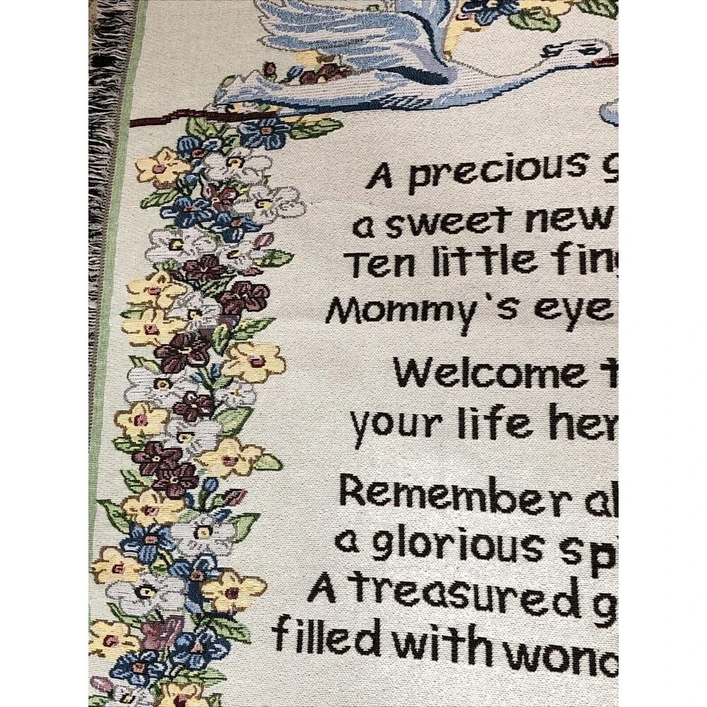 Welcome New Baby Blanket Wall Hanging 50”x 36